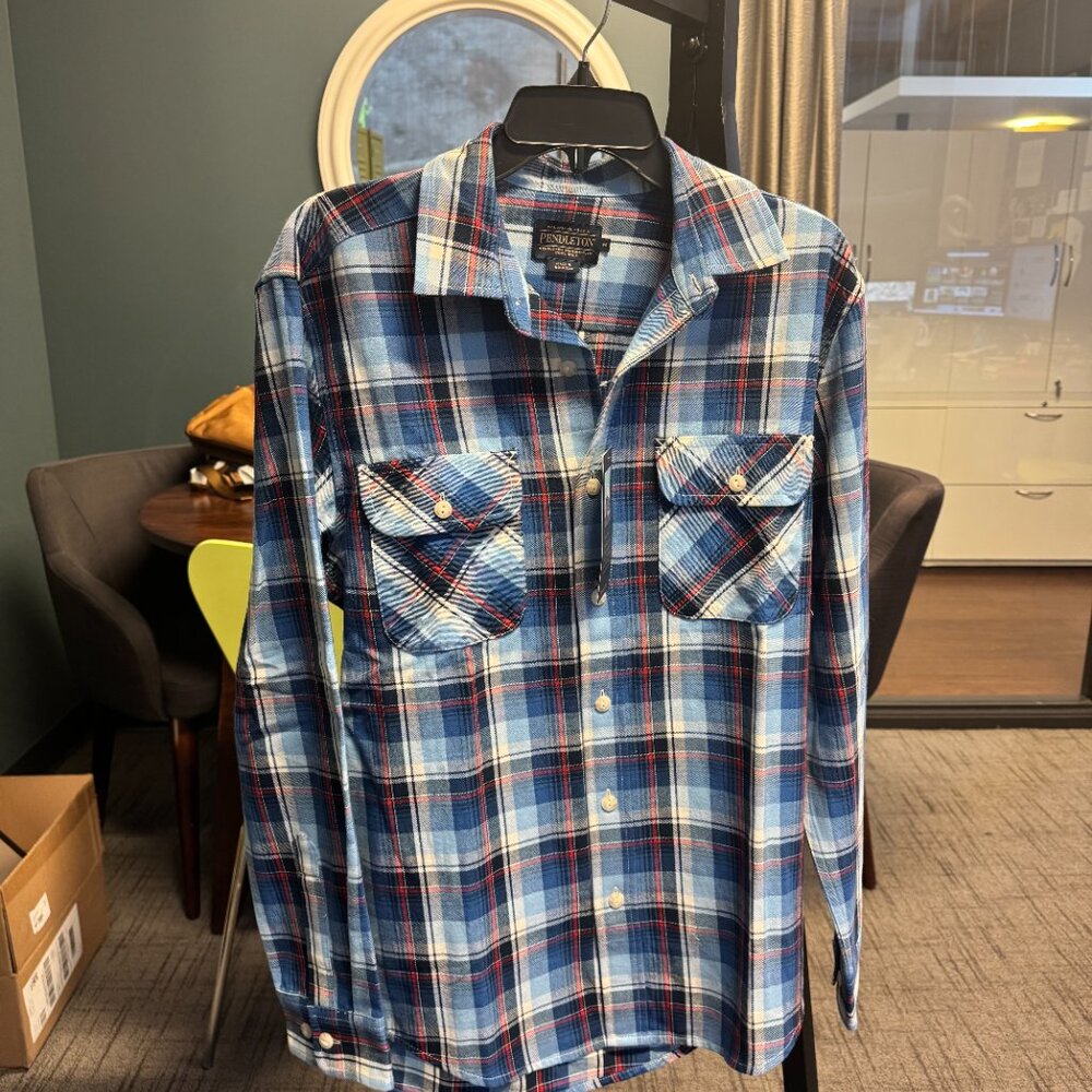 NWT - Pendleton Men's Beach Shack Plaid Long Sleeve Shirt